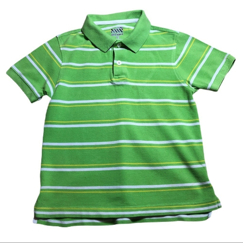 Old Navy Boy’s Lime Green Striped Polo